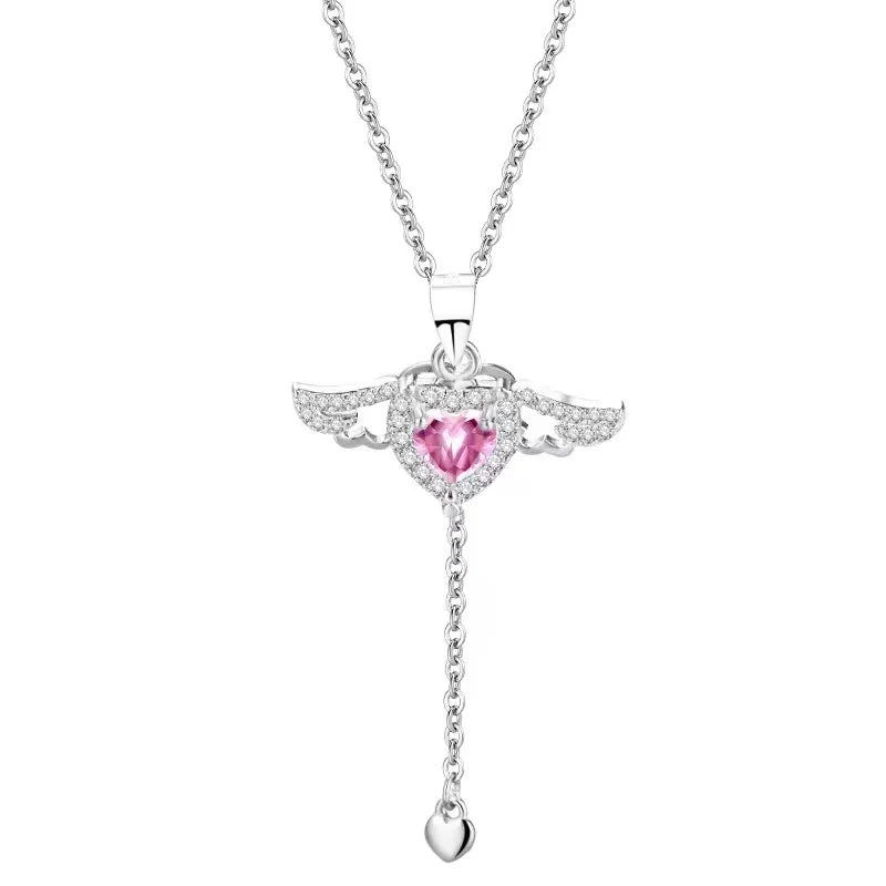 PINK) ANGEL HEART Necklace – ABB JEWELRY
