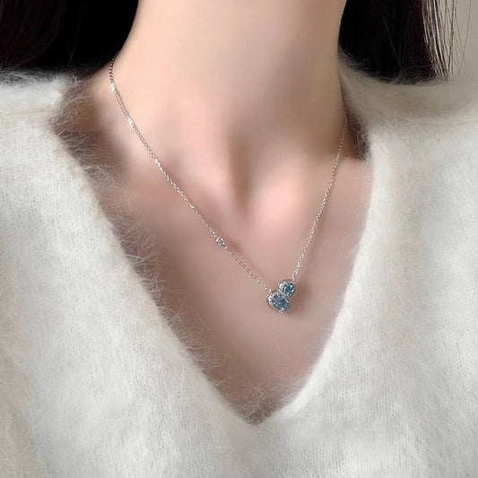 Super Flash Blue Crystal Gourd pendant necklace