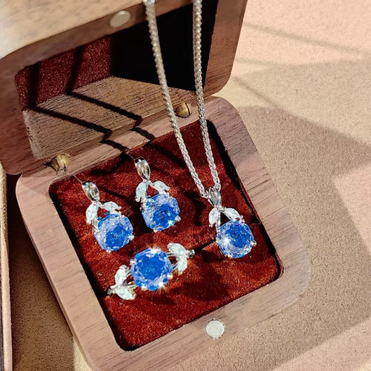 Octagon Diamond Rose Jewelry Set