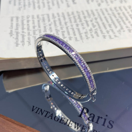 Purple Zircon Clover Bracelet