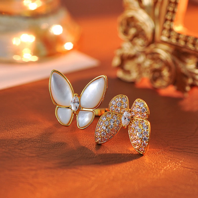 Mother-of-Pearl Butterfly Ring