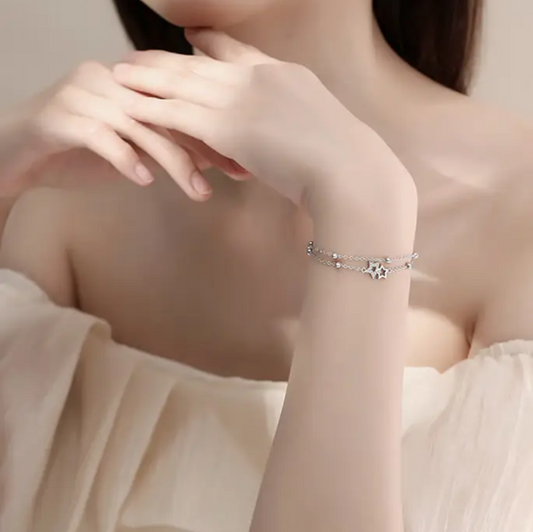 S925 sterling silver starry sky bracelet