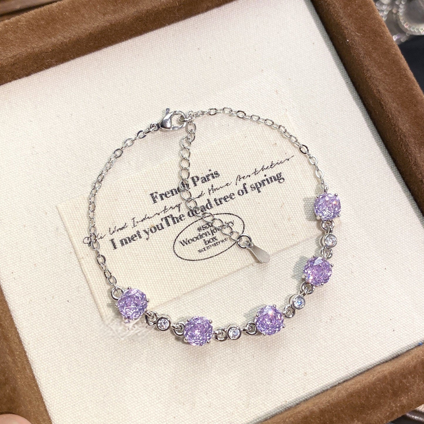 Octagonal rose diamond bracelet inlaid with high carbon diamond.