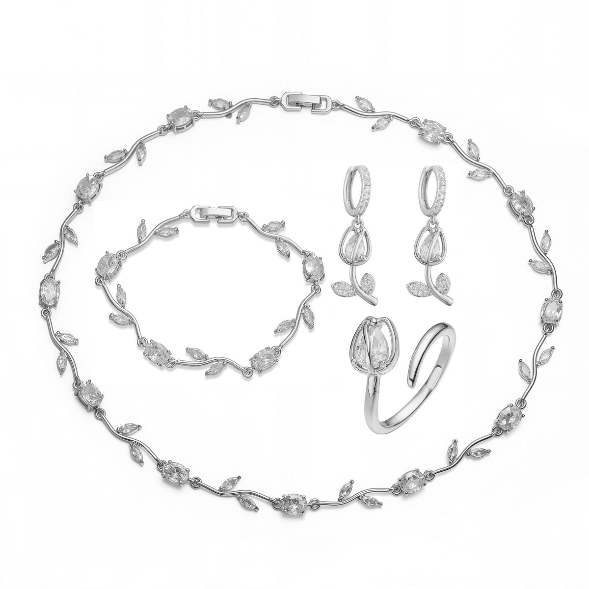 Tulip Zircon Jewelry Set