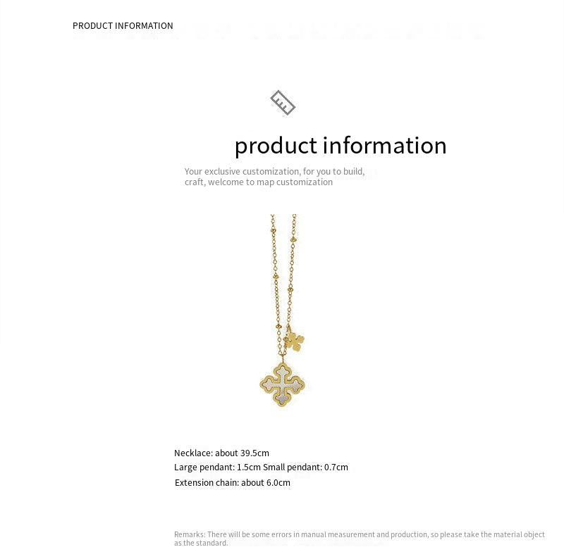 High color retention vacuum plating real gold/natural mother shell necklace