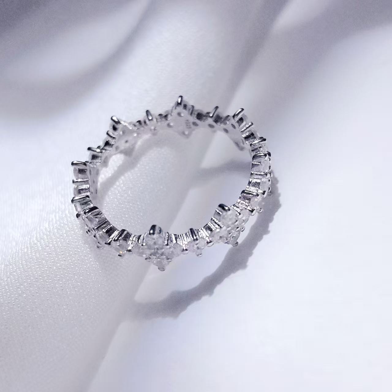 SYH S925 Sterling Silver Ring Set with 5A Zircon
