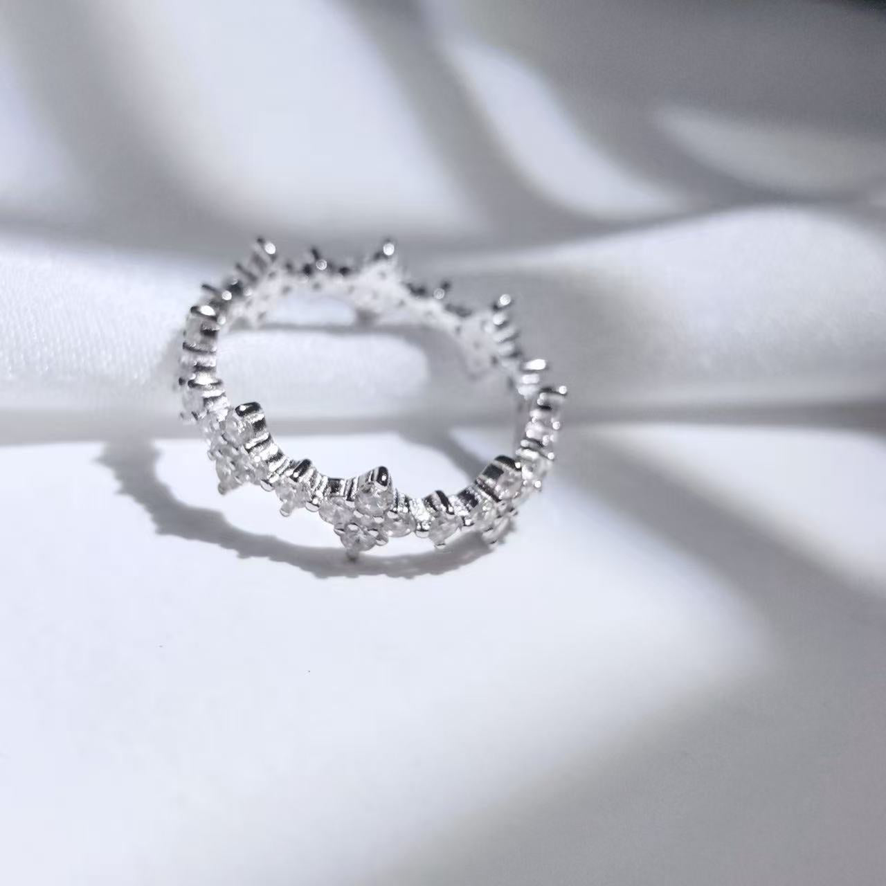 SYH S925 Sterling Silver Ring Set with 5A Zircon