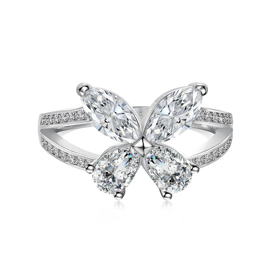 (SILVER) GLASSY BUTTERFLY Ring