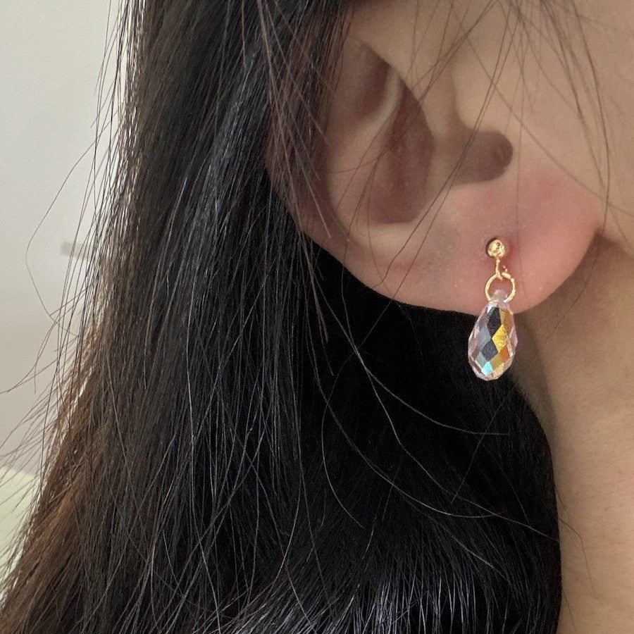 Hand-made Swarovski multicolor crystal earrings S925 silver needle