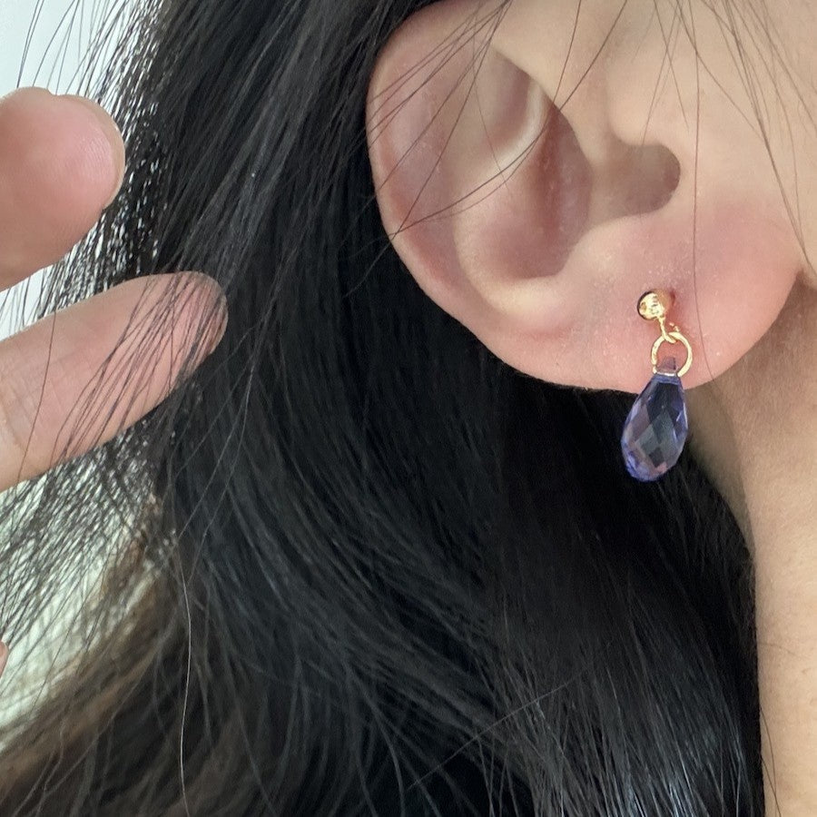 Hand-made Swarovski multicolor crystal earrings S925 silver needle