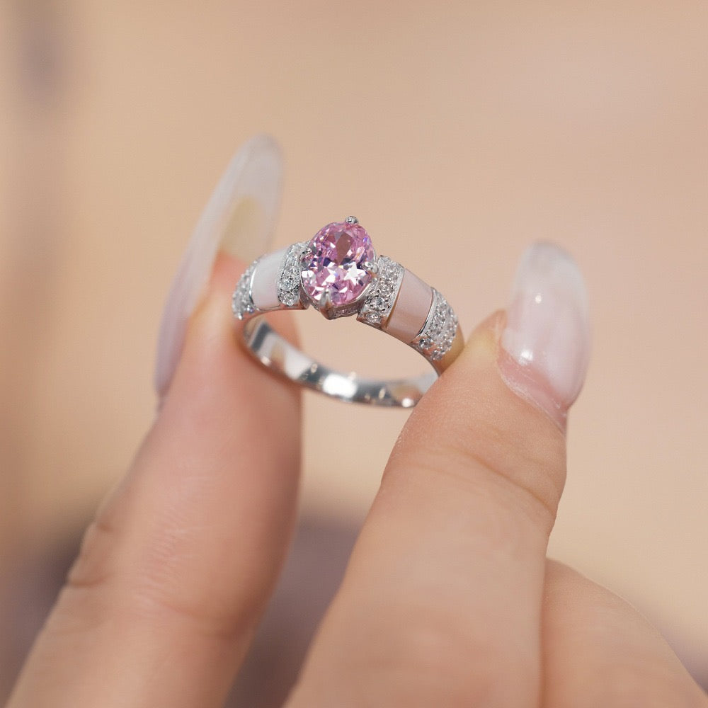 Pink Silver Ring Collection