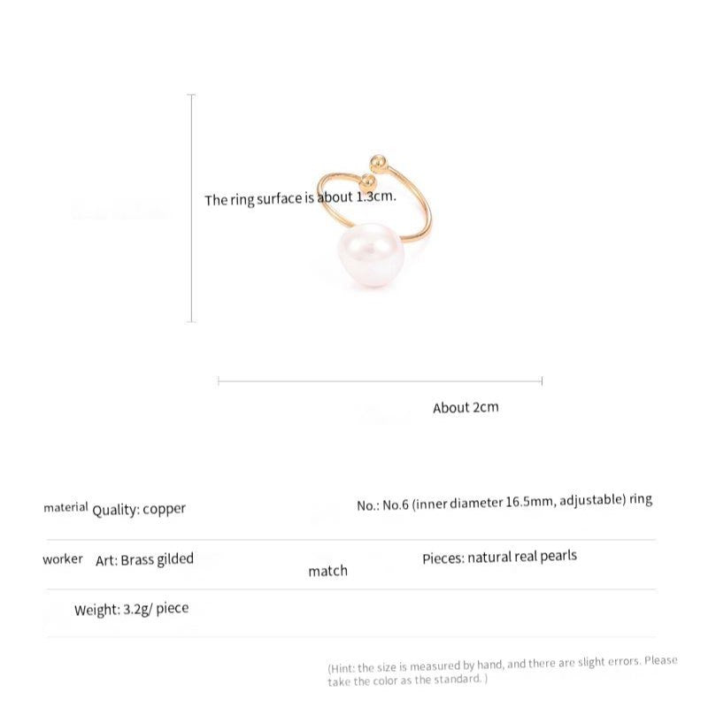 Natural Baroque Pearl High-grade Open Ring