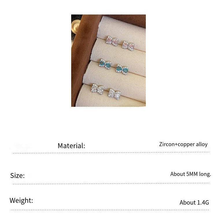 Super Flash Zircon Bow Earrings