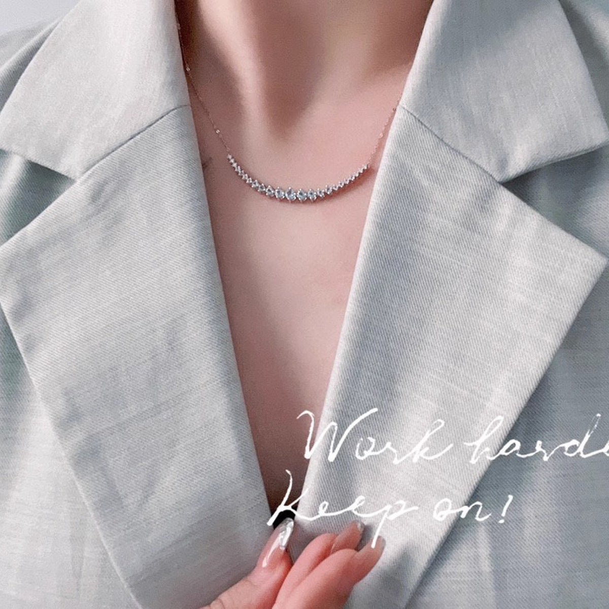 S925 sterling silver smile necklace