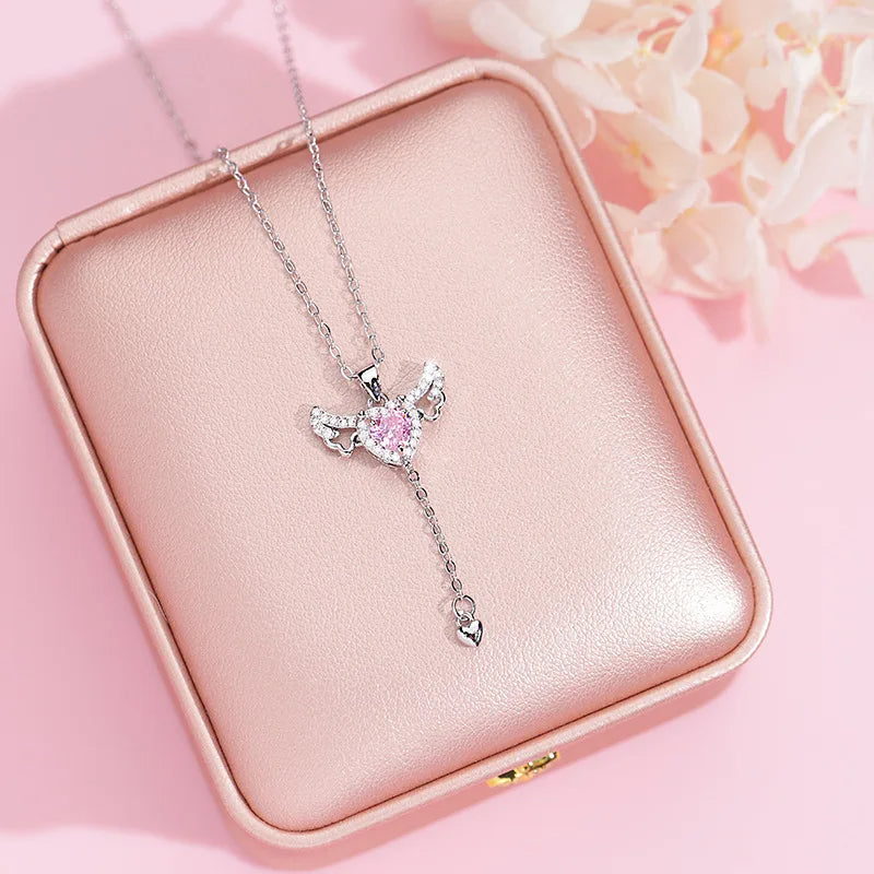 PINK) ANGEL HEART Necklace – ABB JEWELRY