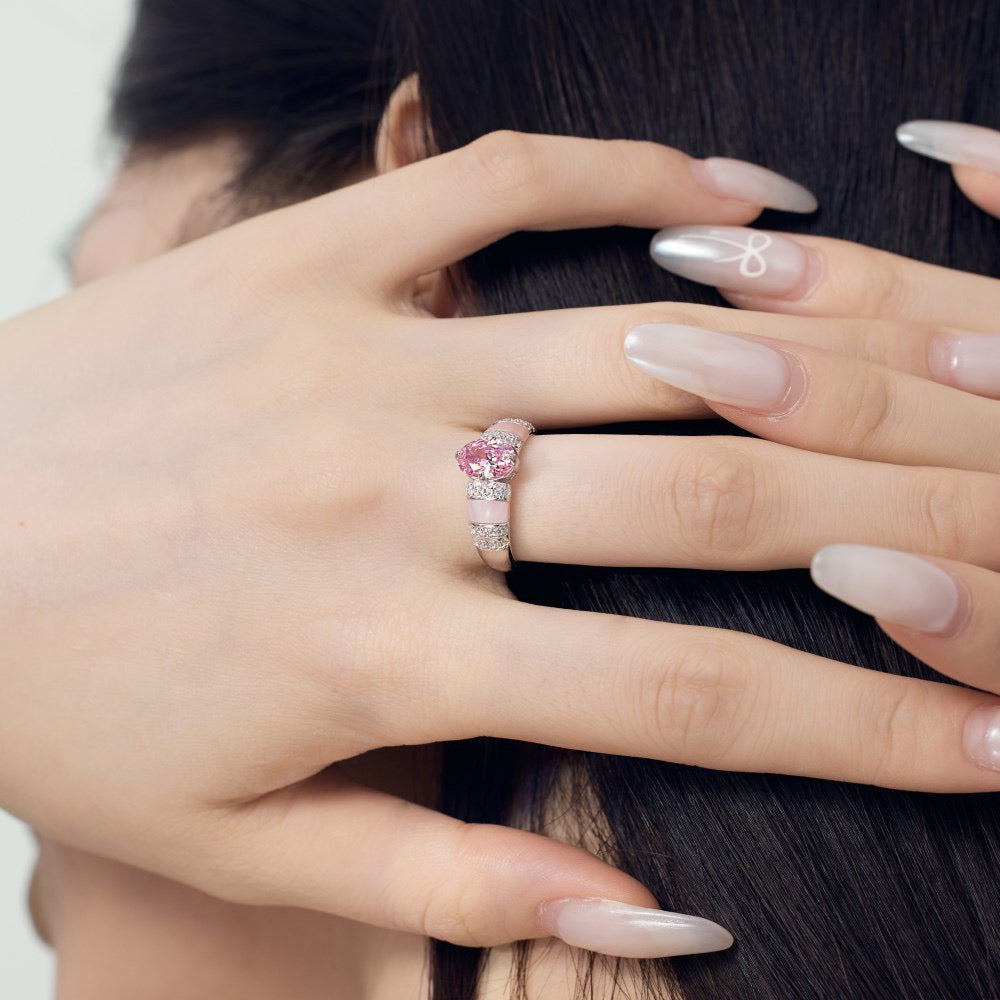 Pink Silver Ring Collection
