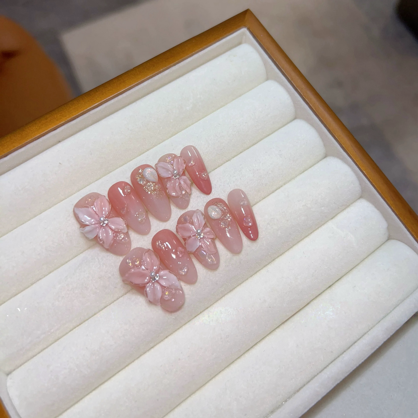 Baby Pink Sakura Nails