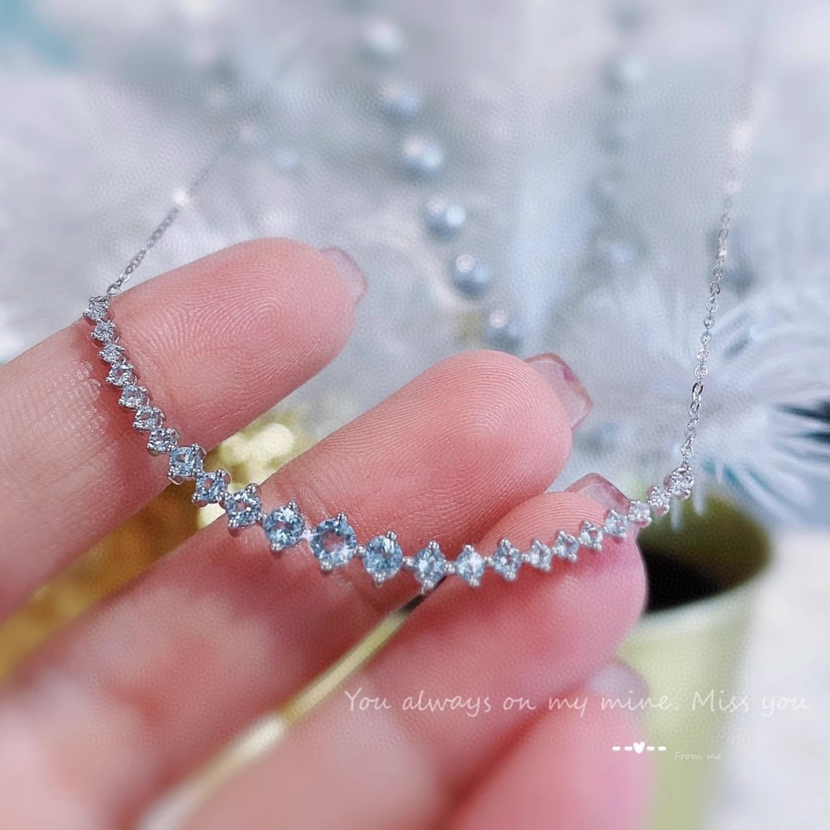 S925 sterling silver smile necklace