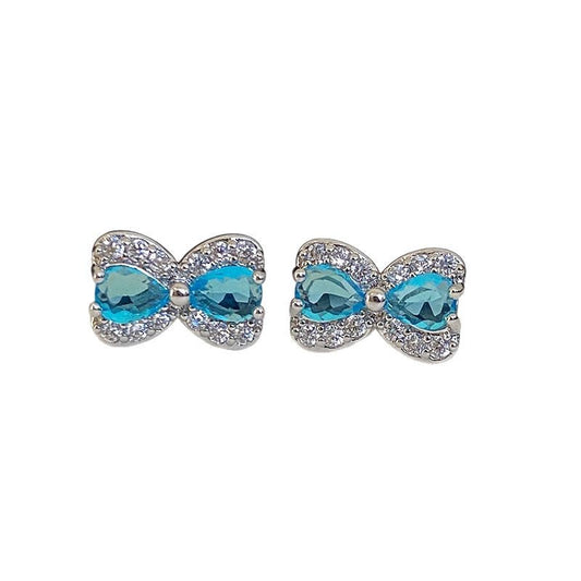 Super Flash Zircon Bow Earrings
