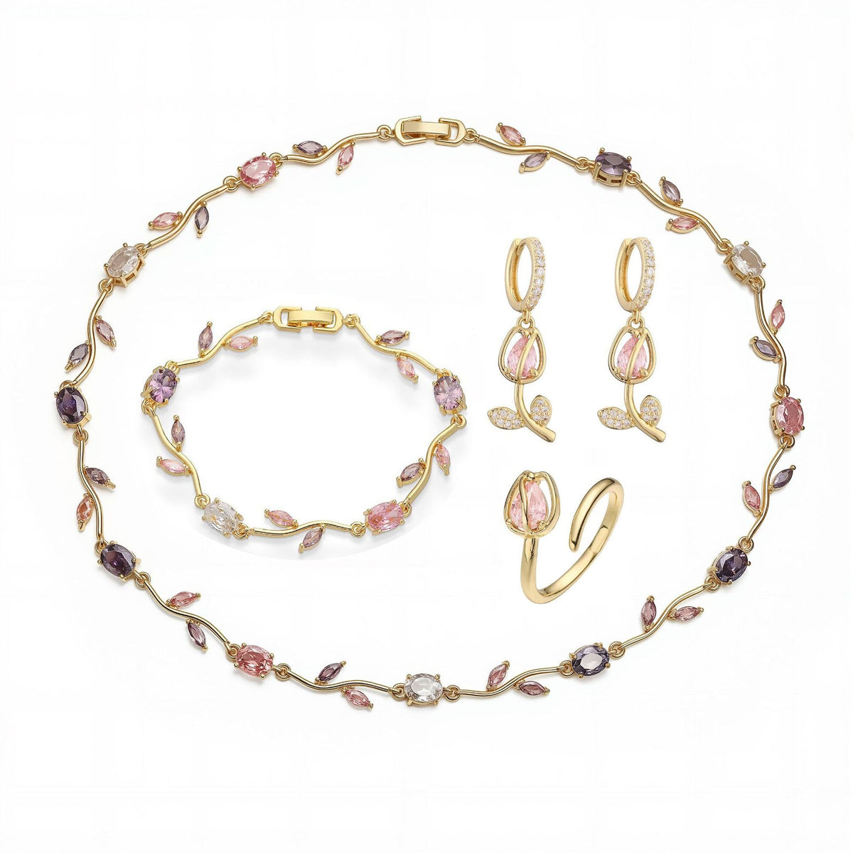 Tulip Zircon Jewelry Set