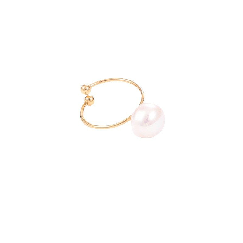 Natural Baroque Pearl High-grade Open Ring