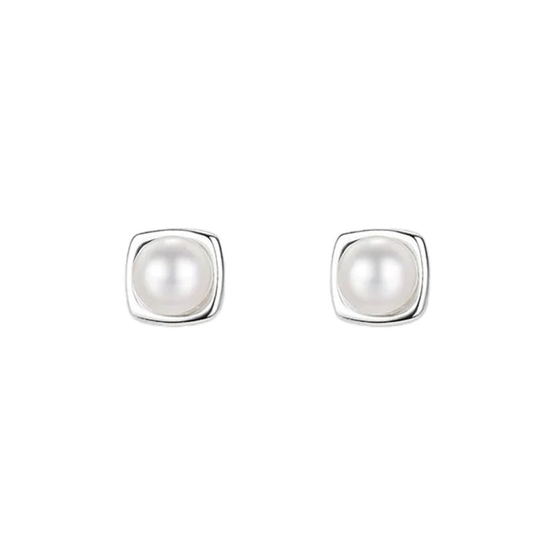 S999 sterling silver pearl earrings