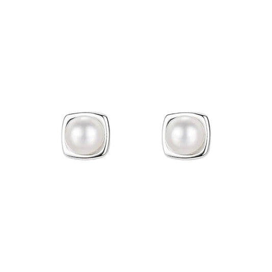 S999 sterling silver pearl earrings