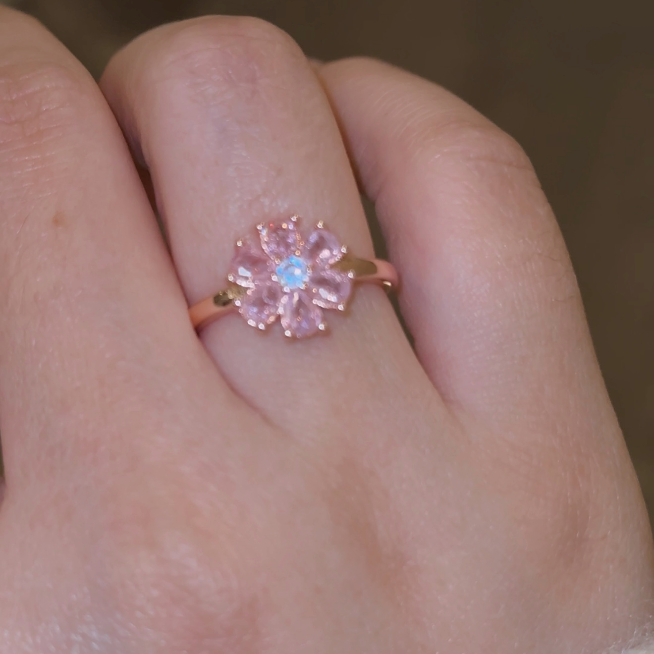 Daisy Rose Gold Open Ring