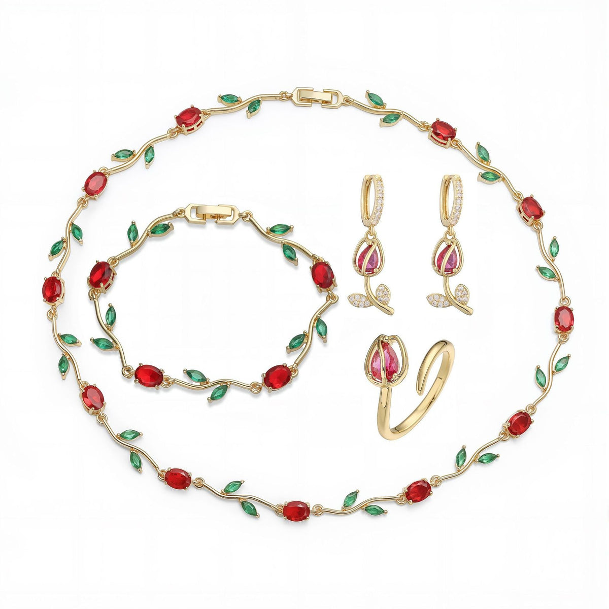 Tulip Zircon Jewelry Set
