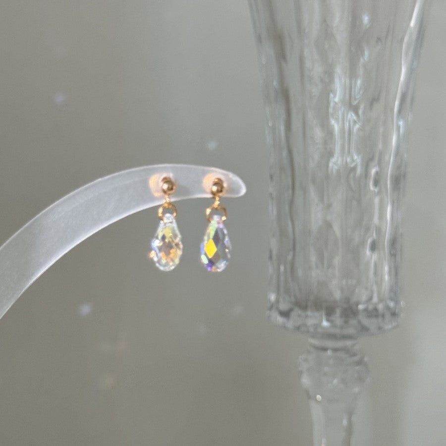 Hand-made Swarovski multicolor crystal earrings S925 silver needle