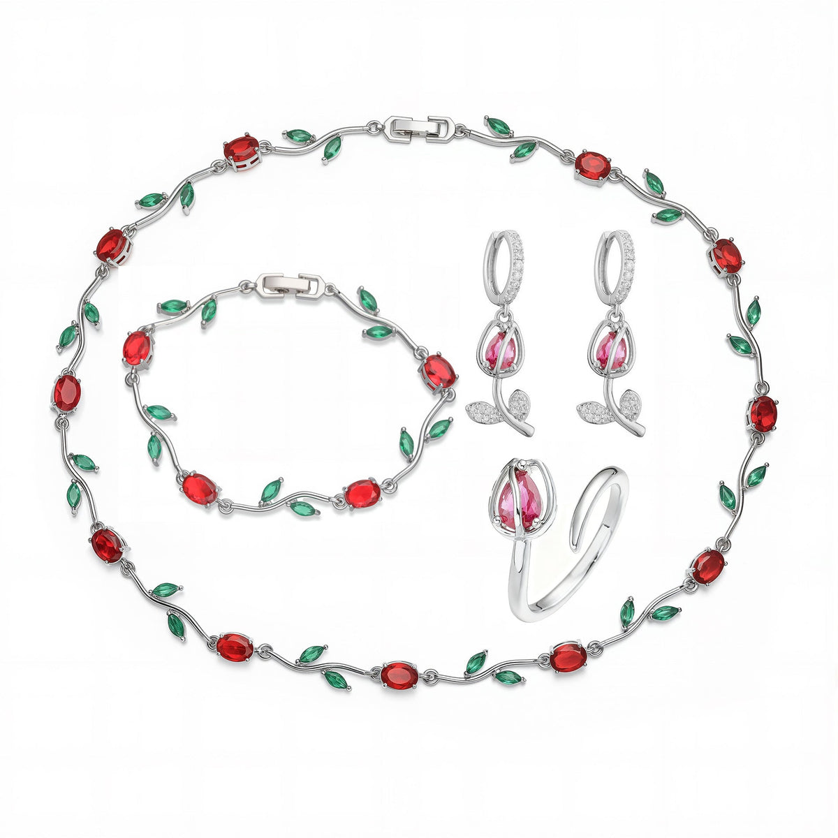 Tulip Zircon Jewelry Set