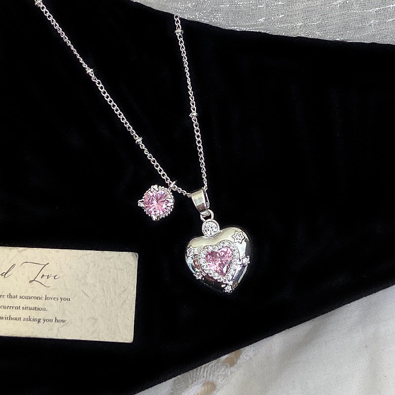 Star-themed earrings with zircon accents and a matching necklace set.