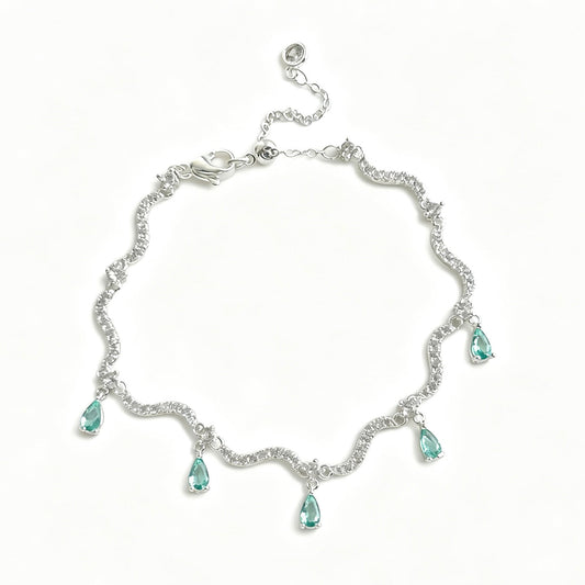 Teardrop Green Crystal Bracelet