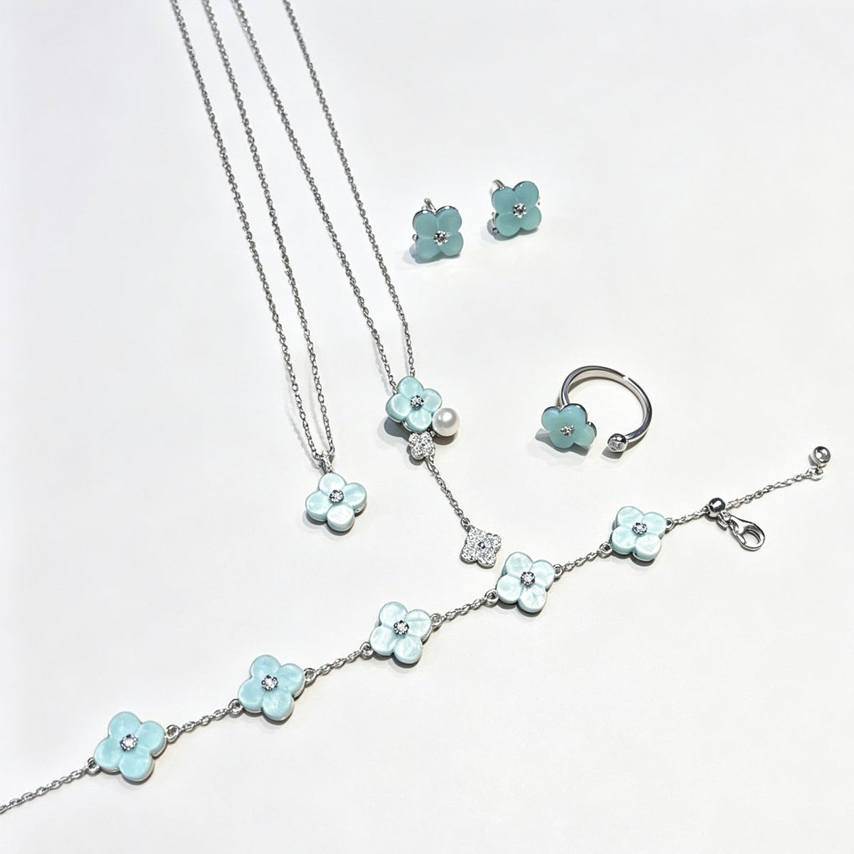 Lime Ice Clover Jewelry Set