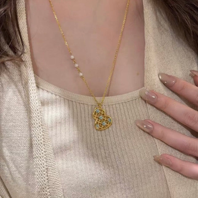 Gradient Blue Flower Jewelry Set