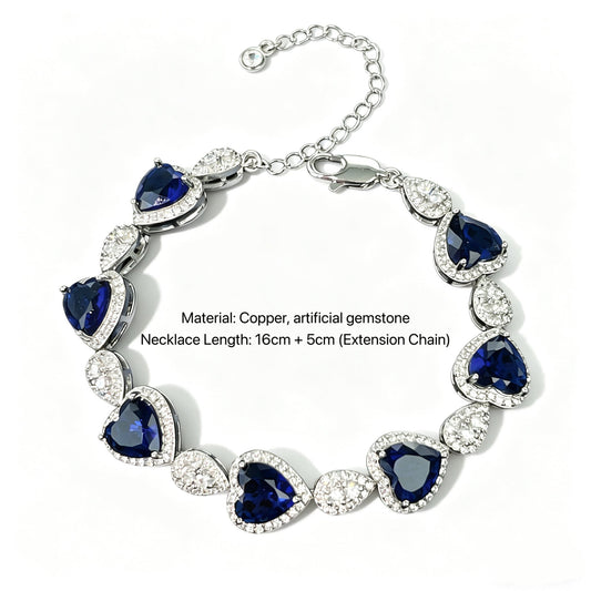 Sapphire Blue Heart Bracelet