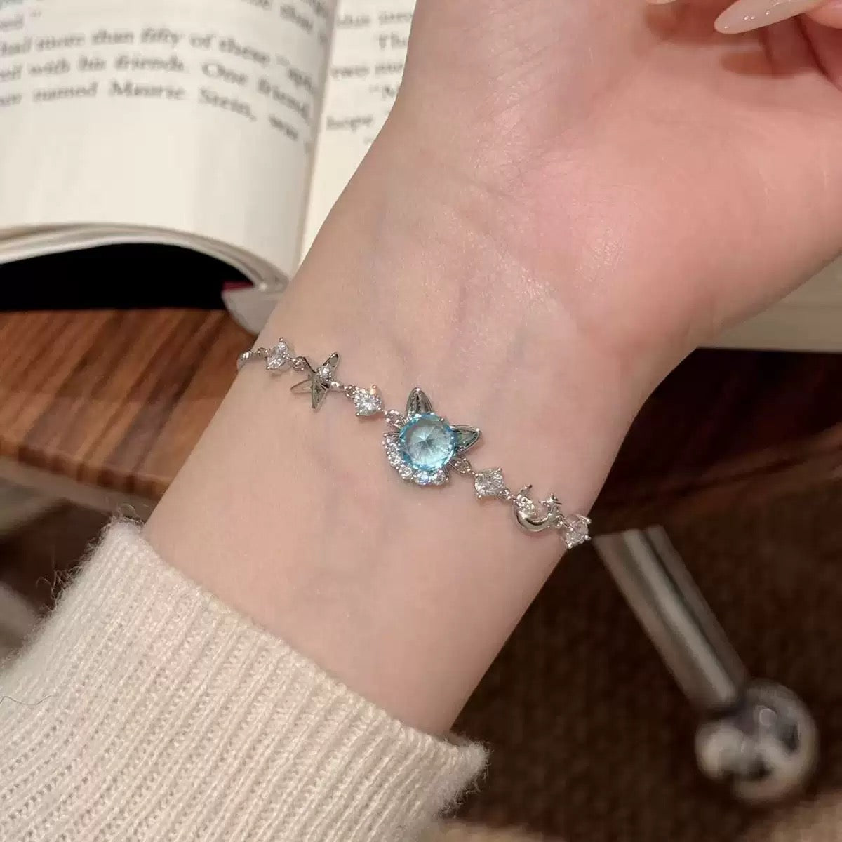 Gold-Plated Kitten Zircon Bracelet