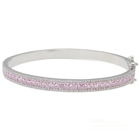 Gold-Plated Color Stone Bangle