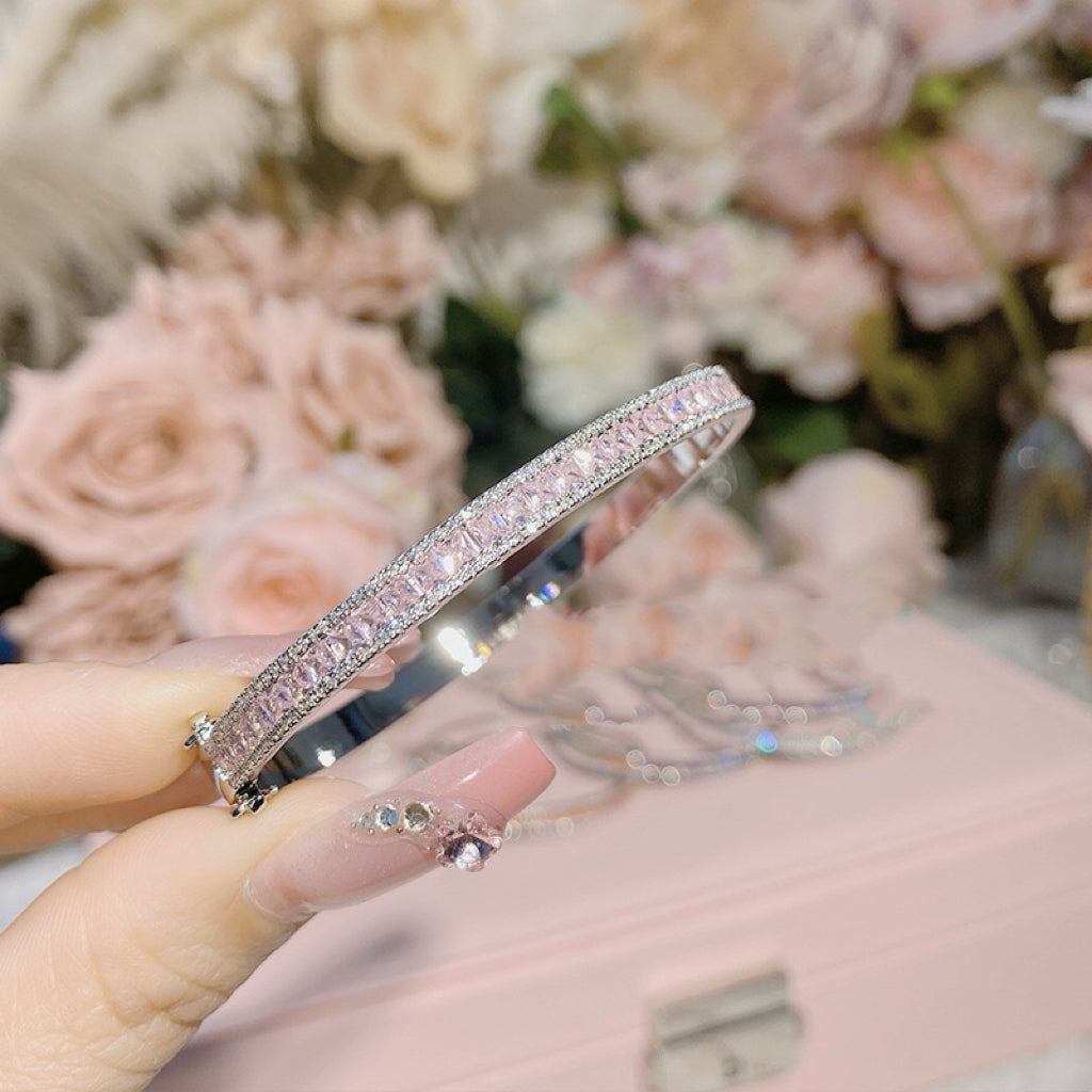 Gold-Plated Color Stone Bangle