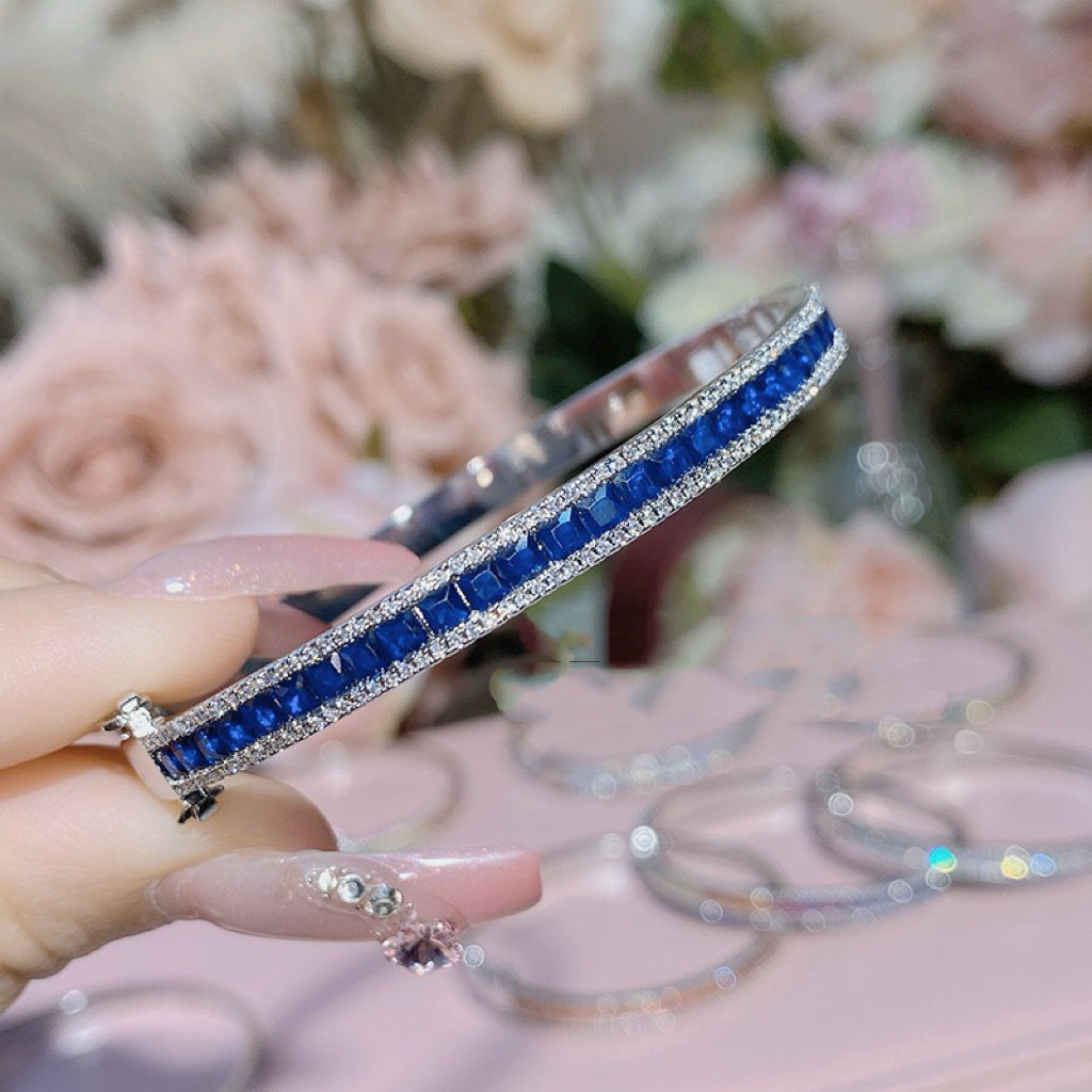 Gold-Plated Color Stone Bangle