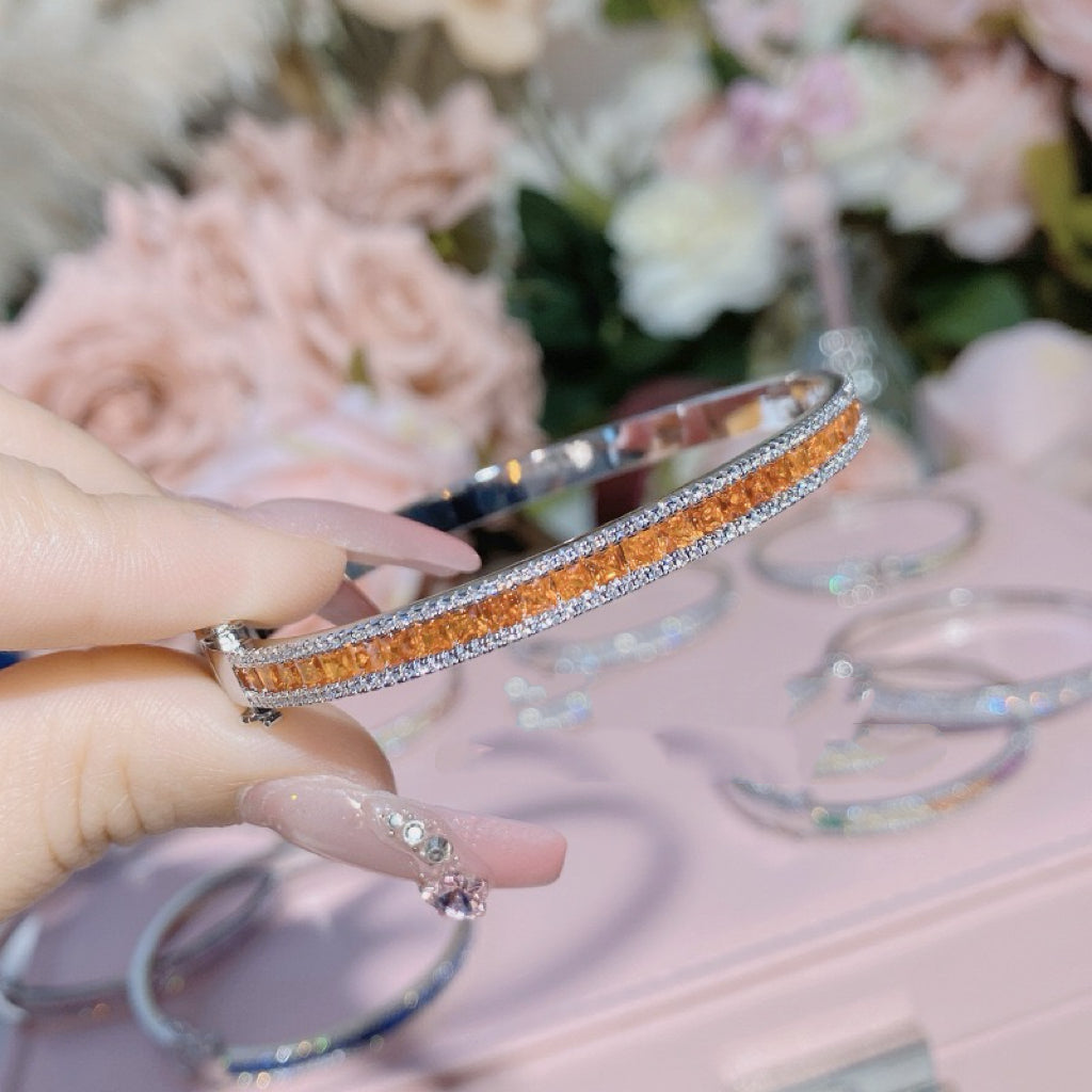 Gold-Plated Color Stone Bangle