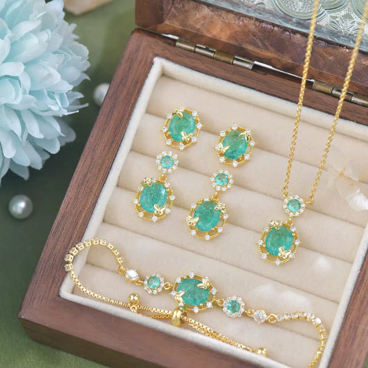 Lake Blue Butterfly Jewelry Set