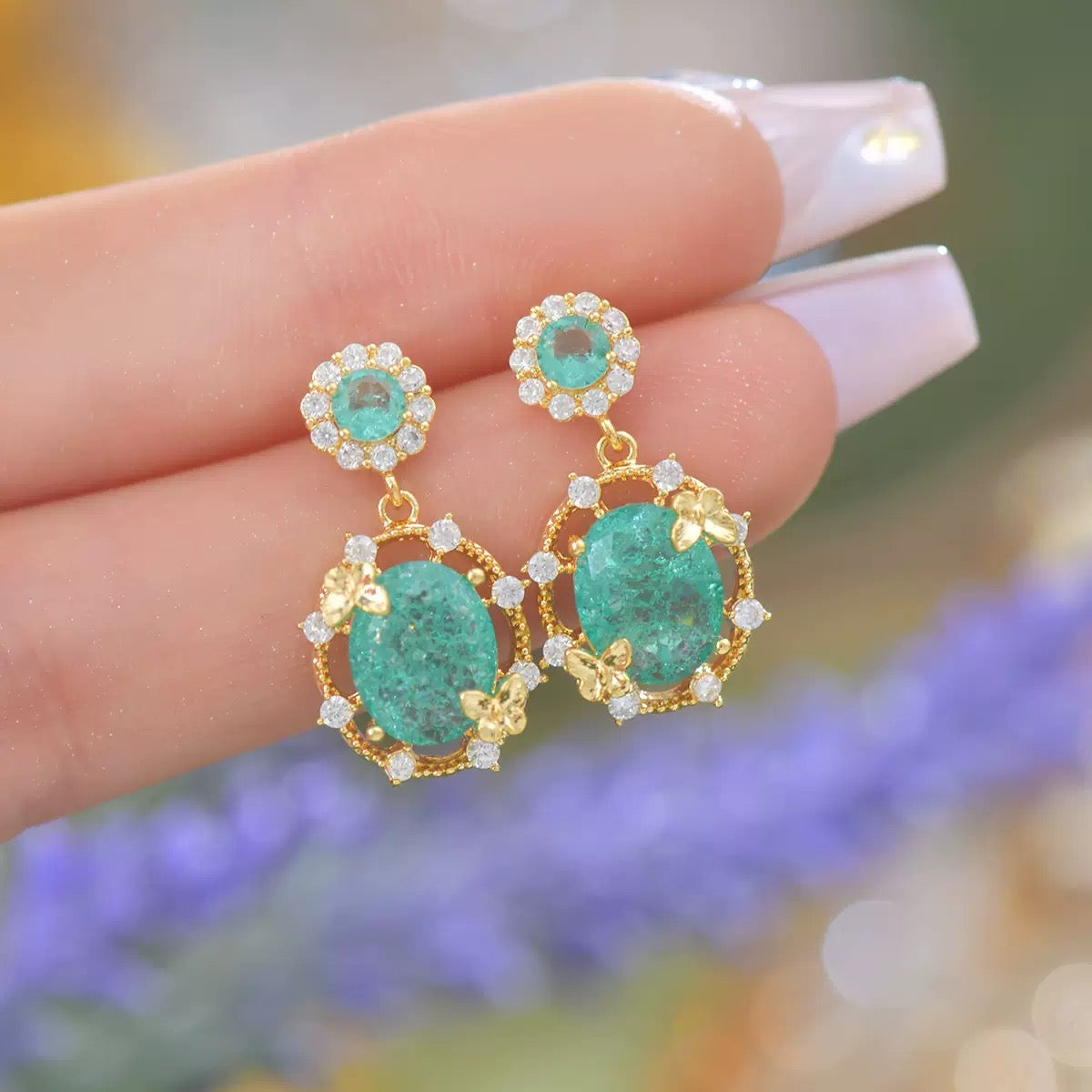 Lake Blue Butterfly Jewelry Set