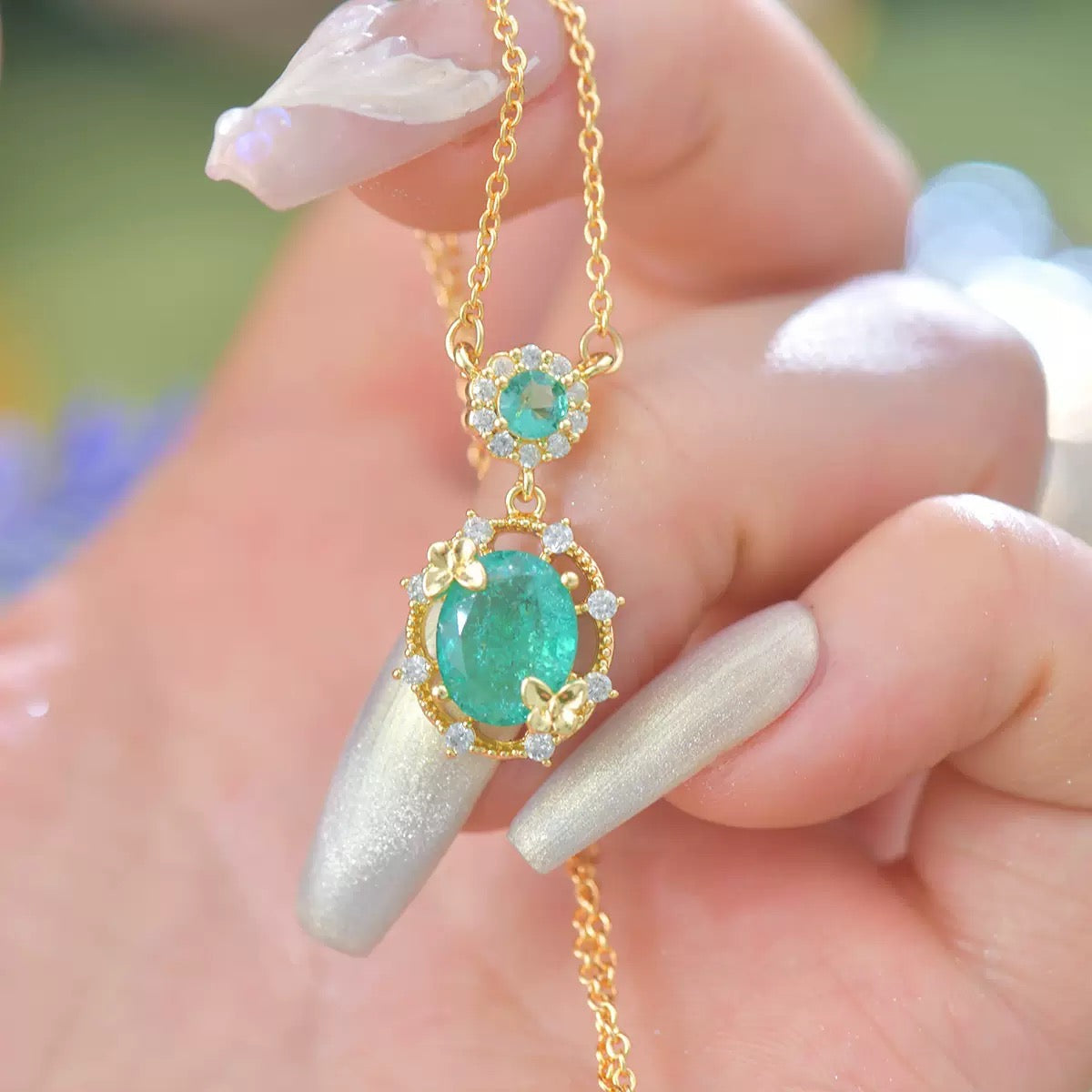 Lake Blue Butterfly Jewelry Set