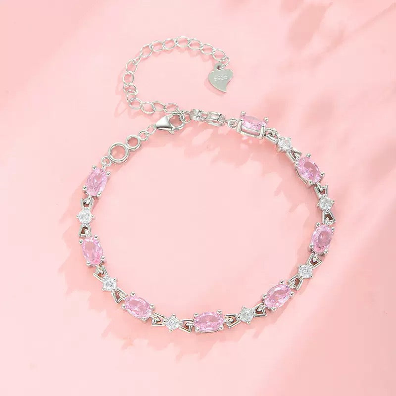 Natural Pink Opal Bow Bracelet