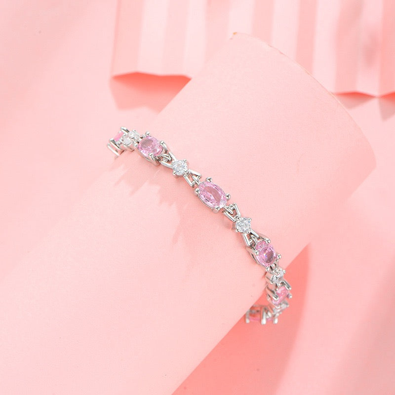 Natural Pink Opal Bow Bracelet