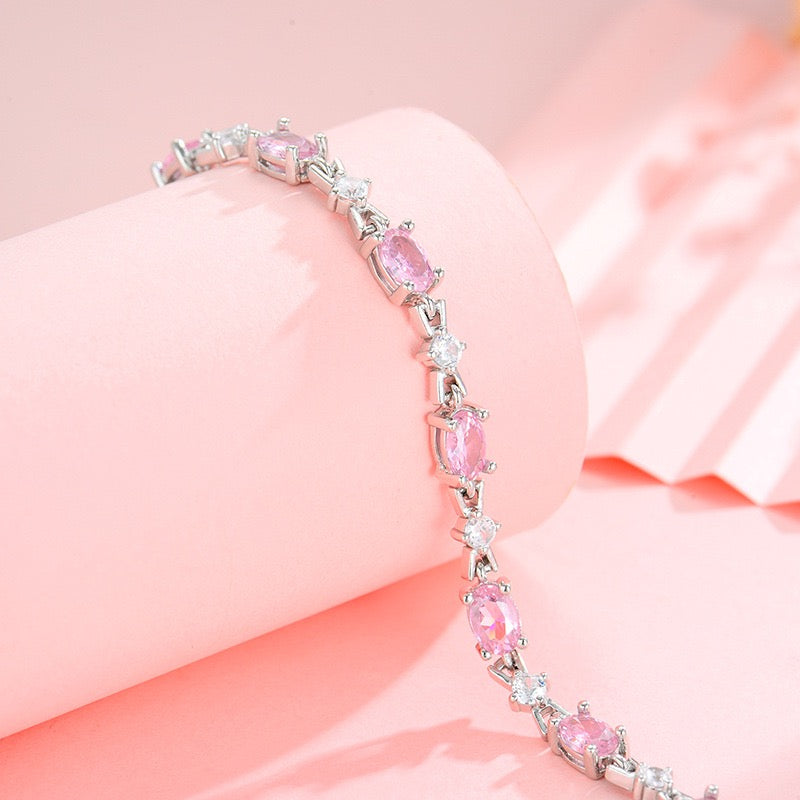 Natural Pink Opal Bow Bracelet