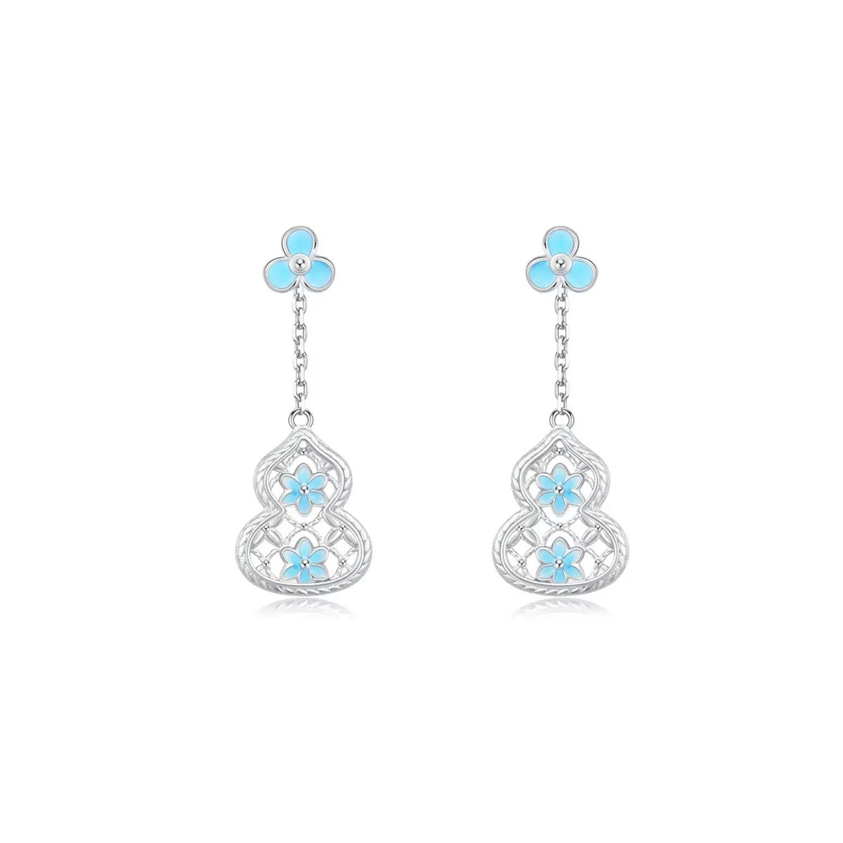 Gradient Blue Flower Jewelry Set