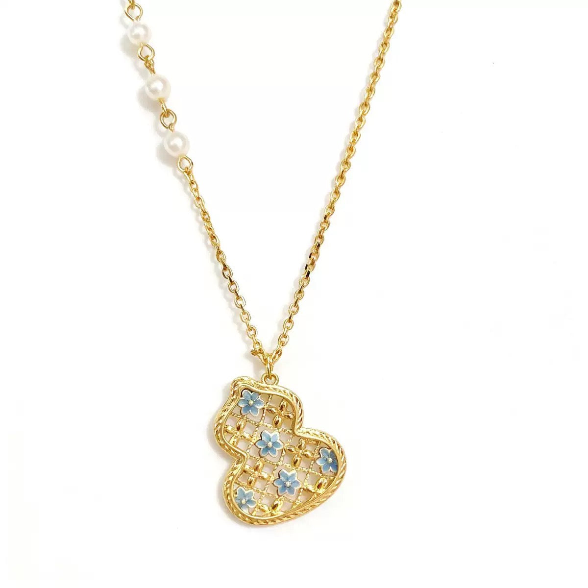 Gradient Blue Flower Jewelry Set