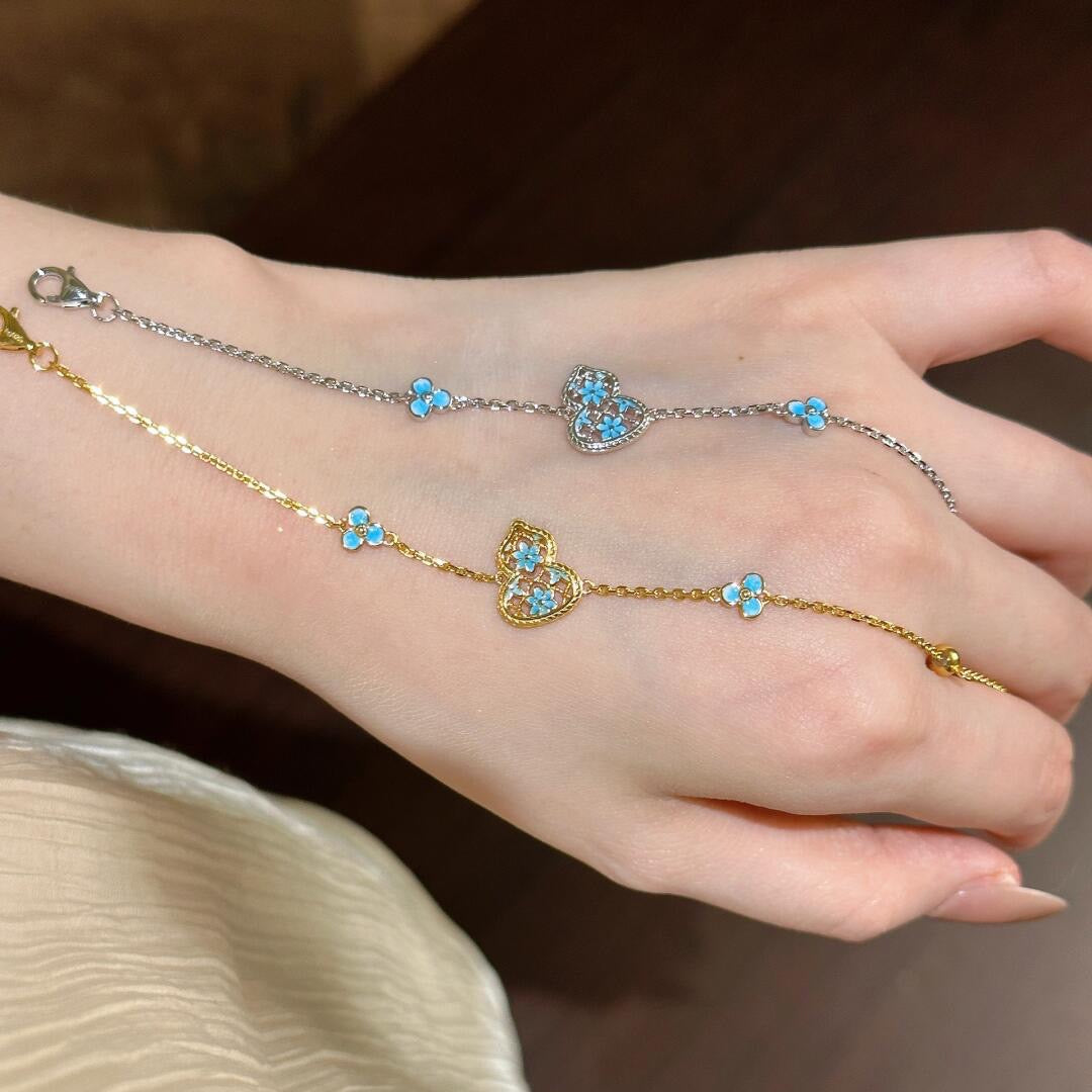 Gradient Blue Flower Jewelry Set